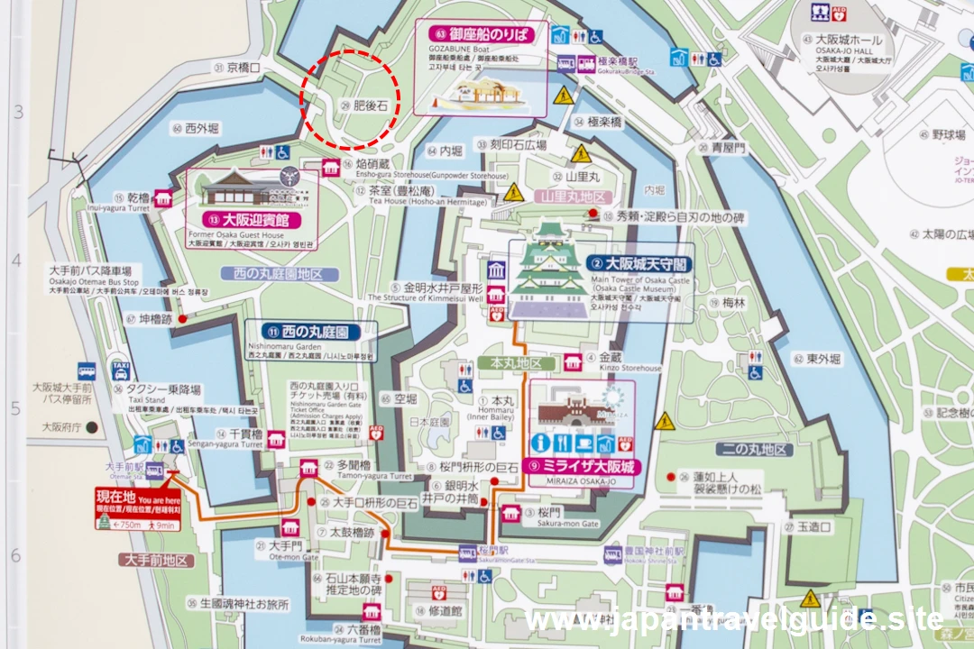 京橋門枡形にある巨石：大阪城の巨石（蛸石、肥後石）(13)