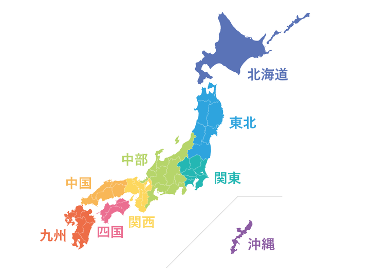 日本のブロック地図