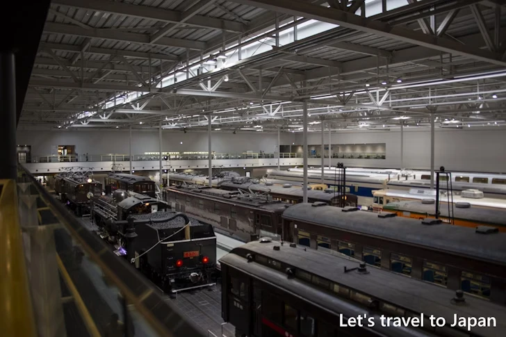 二階エリアからの車両展示の光景：リニア・鉄道館の車両完全ガイド(58)