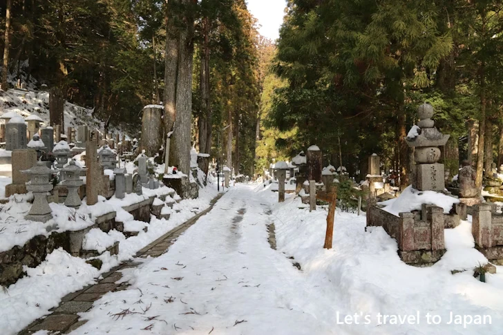 高野山の雪景色：高野山の見どころ(59)